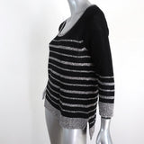 Rag & Bone Sweater Azra Black/Gray Striped Cotton Knit Pullover Size Small available at CelebrityOwned.com img_2