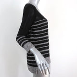 Rag & Bone Sweater Azra Black/Gray Striped Cotton Knit Pullover Size Small available at CelebrityOwned.com img_3
