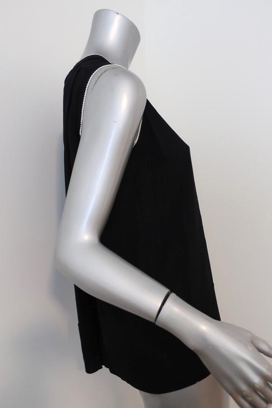 Rag &amp; Bone Tank Abby Black Ribbed-Trim Jersey Size Small Crossover-Back Top available at CelebrityOwned.com img_2