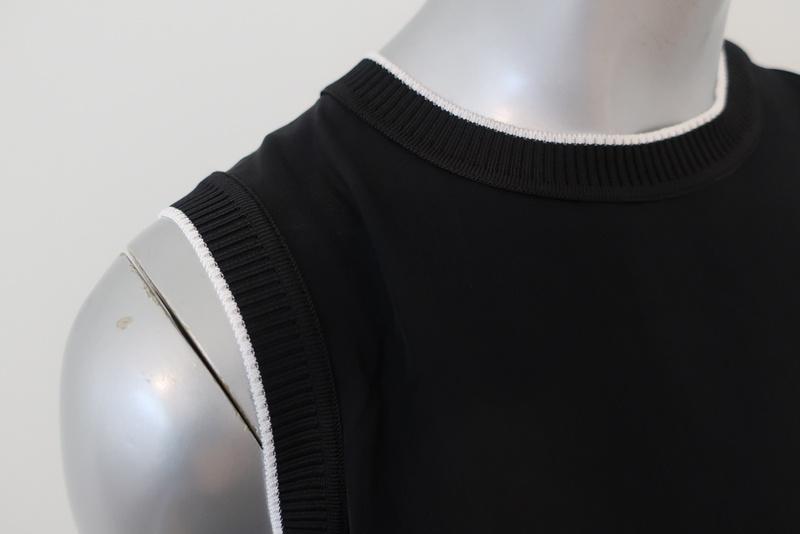 Rag &amp; Bone Tank Abby Black Ribbed-Trim Jersey Size Small Crossover-Back Top available at CelebrityOwned.com img_3