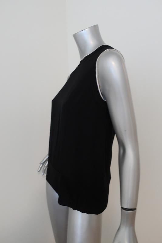 Rag &amp; Bone Tank Abby Black Ribbed-Trim Jersey Size Small Crossover-Back Top available at CelebrityOwned.com img_4