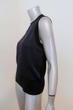 Rag & Bone Tank Darcie Navy Satin & Black Ribbed Knit Size Small Sleeveless Top available at CelebrityOwned.com img_5