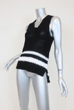 Rag & Bone Top Dina Black/White Striped Cotton-Blend Size Small Sweater Vest available at CelebrityOwned.com img_3