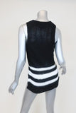 Rag & Bone Top Dina Black/White Striped Cotton-Blend Size Small Sweater Vest available at CelebrityOwned.com img_4