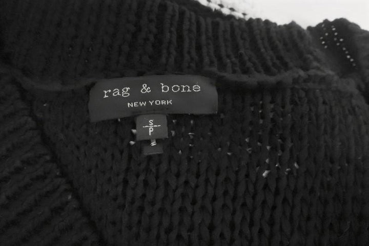 Rag &amp; Bone Top Dina Black/White Striped Cotton-Blend Size Small Sweater Vest available at CelebrityOwned.com img_5