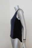 Rag & Bone Top Navy/Black Colorblock Crepe Size Small Sleeveless Zip-Back Blouse available at CelebrityOwned.com img_4
