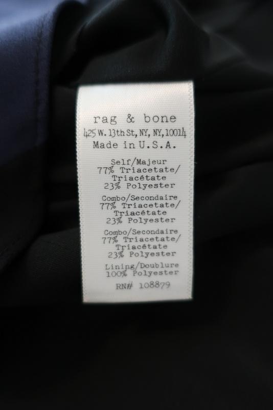 Rag &amp; Bone Top Navy/Black Colorblock Crepe Size Small Sleeveless Zip-Back Blouse available at CelebrityOwned.com img_8