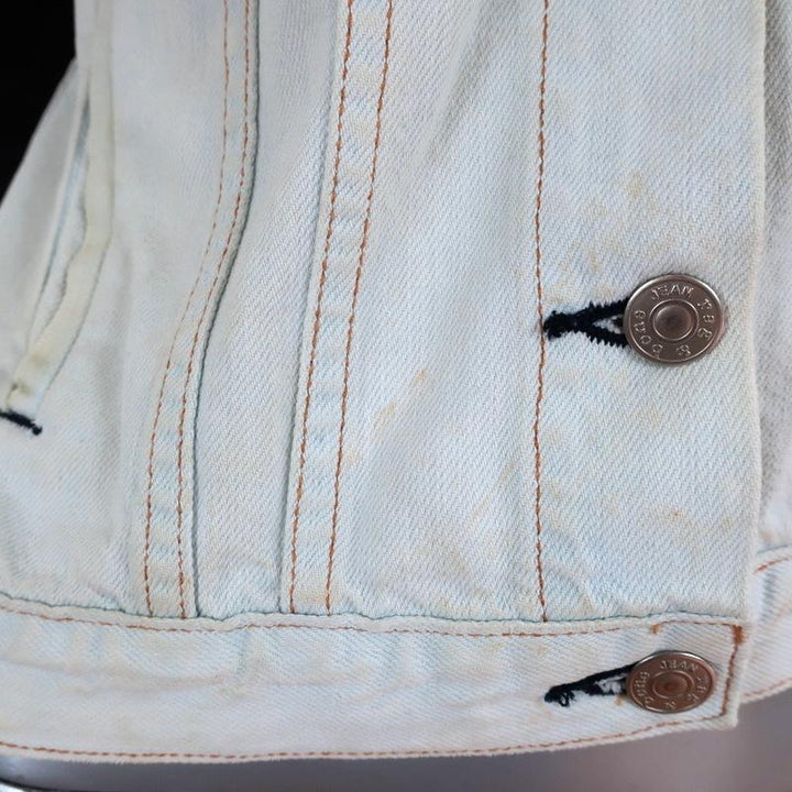 Rag &amp; Bone/JEAN Jean Jacket with Leather Sleeves Bleach Out/Black Size Small available at CelebrityOwned.com img_2