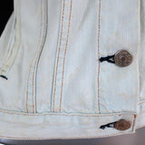 Rag & Bone/JEAN Jean Jacket with Leather Sleeves Bleach Out/Black Size Small available at CelebrityOwned.com img_2