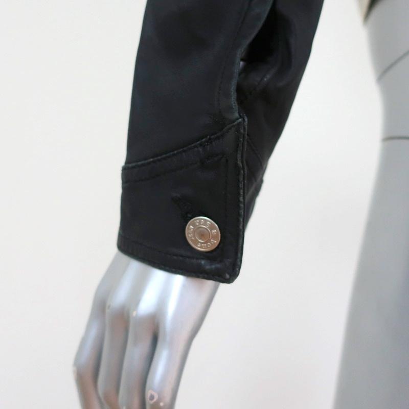 Rag &amp; Bone/JEAN Jean Jacket with Leather Sleeves Bleach Out/Black Size Small available at CelebrityOwned.com img_7