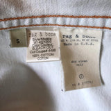 Rag & Bone/JEAN Jean Jacket with Leather Sleeves Bleach Out/Black Size Small available at CelebrityOwned.com img_9