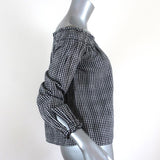 Rag & Bone/JEAN Off the Shoulder Top Drew Black & White Gingham Size Extra Small available at CelebrityOwned.com img_4