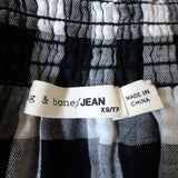 Rag & Bone/JEAN Off the Shoulder Top Drew Black & White Gingham Size Extra Small available at CelebrityOwned.com img_6