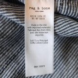 Rag & Bone/JEAN Off the Shoulder Top Drew Blue Striped Cotton Size Extra Small available at CelebrityOwned.com img_7