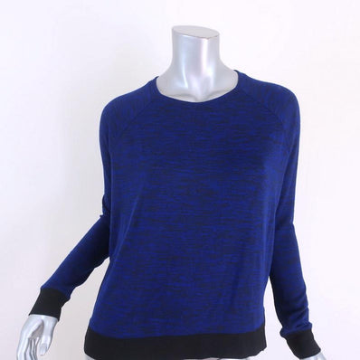 Rag & Bone/JEAN Sweater Blue & Black Stretch Jersey Size Small Crewneck Pullover available at CelebrityOwned.com img_1