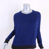 Rag & Bone/JEAN Sweater Blue & Black Stretch Jersey Size Small Crewneck Pullover available at CelebrityOwned.com img_1