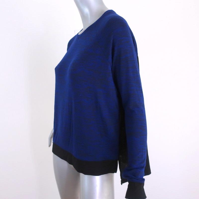 Rag &amp; Bone/JEAN Sweater Blue &amp; Black Stretch Jersey Size Small Crewneck Pullover available at CelebrityOwned.com img_2