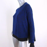 Rag & Bone/JEAN Sweater Blue & Black Stretch Jersey Size Small Crewneck Pullover available at CelebrityOwned.com img_2