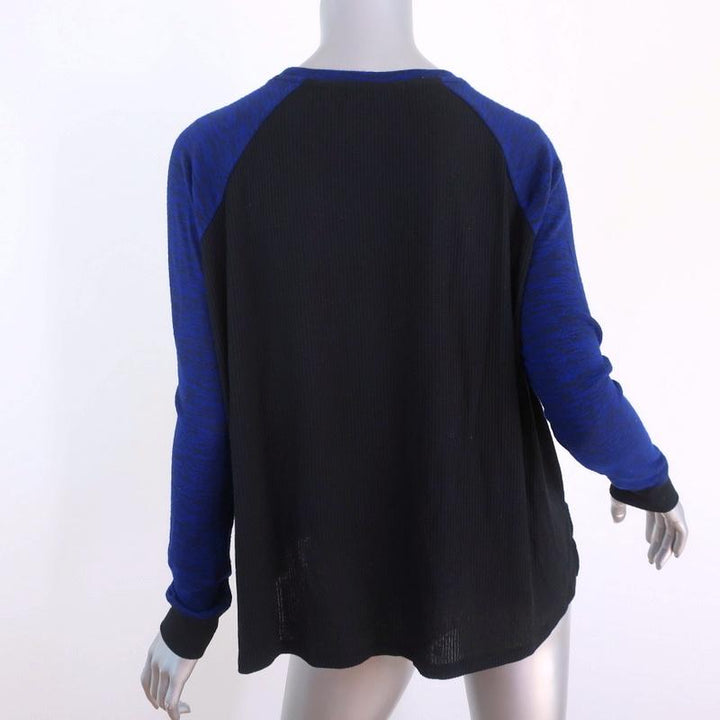 Rag &amp; Bone/JEAN Sweater Blue &amp; Black Stretch Jersey Size Small Crewneck Pullover available at CelebrityOwned.com img_4