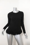 Ralph Lauren Purple Label Fringed Cashmere Sweater Black Size Extra Small available at CelebrityOwned.com img_1