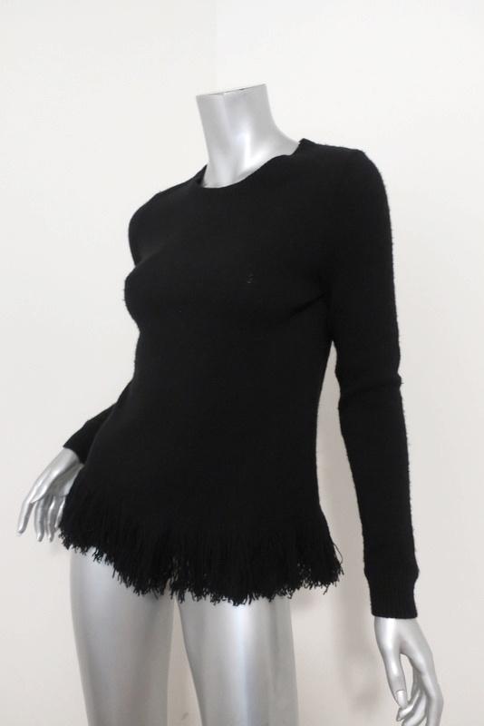 Ralph Lauren Purple Label Fringed Cashmere Sweater Black Size Extra Small available at CelebrityOwned.com img_2