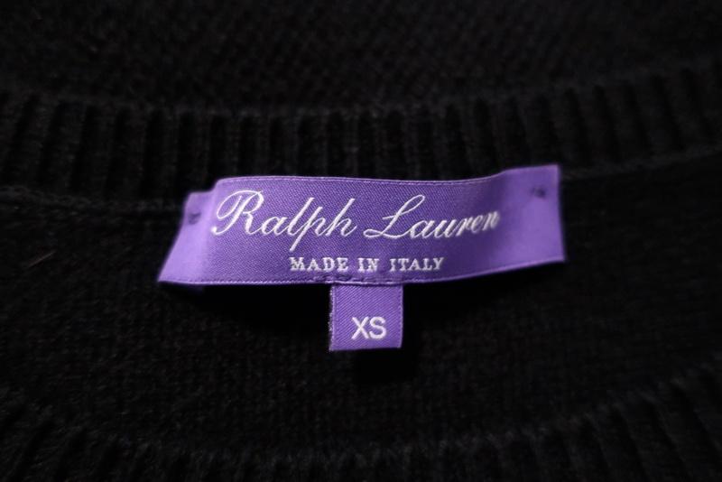 Ralph Lauren Purple Label Fringed Cashmere Sweater Black Size Extra Small available at CelebrityOwned.com img_6