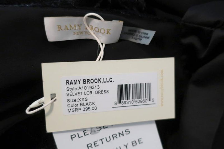 Ramy Brook Mini Dress Lori Black Metallic Velvet Size Extra Extra Small NEW available at CelebrityOwned.com img_6