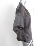 Raquel Allegra Collared Popover Blouse Gray Satin Size 3 Long Sleeve Top-img_[image_position} from CelebrityOwned.com