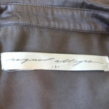 Raquel Allegra Collared Popover Blouse Gray Satin Size 3 Long Sleeve Top-img_[image_position} from CelebrityOwned.com