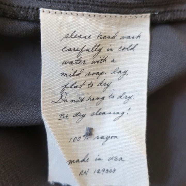 Raquel Allegra Collared Popover Blouse Gray Satin Size 3 Long Sleeve Top-img_[image_position} from CelebrityOwned.com