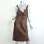 Raquel Allegra Knot Tank Dress Olive Brown Satin Size 3