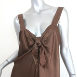Raquel Allegra Knot Tank Dress Olive Brown Satin Size 3 available at CelebrityOwned.com img_2
