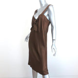 Raquel Allegra Knot Tank Dress Olive Brown Satin Size 3 available at CelebrityOwned.com img_3