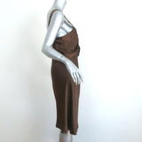Raquel Allegra Knot Tank Dress Olive Brown Satin Size 3 available at CelebrityOwned.com img_4