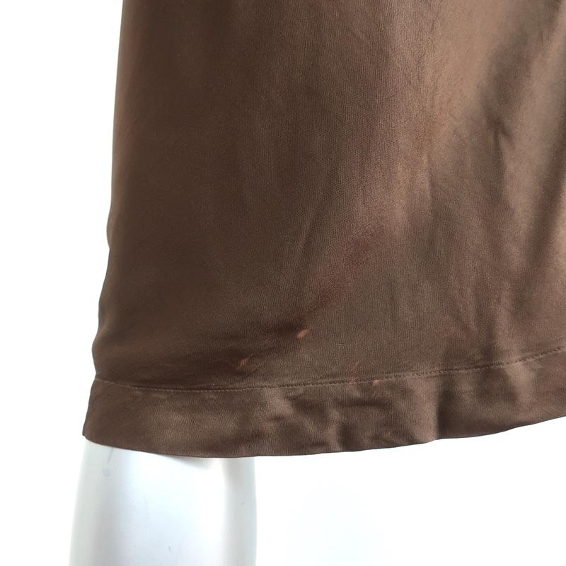 Raquel Allegra Knot Tank Dress Olive Brown Satin Size 3 available at CelebrityOwned.com img_6