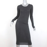 Raquel Allegra Long Sleeve Layering Dress Charcoal Cotton-Blend Size 1 available at CelebrityOwned.com img_1