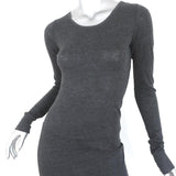 Raquel Allegra Long Sleeve Layering Dress Charcoal Cotton-Blend Size 1 available at CelebrityOwned.com img_2