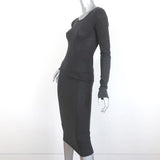 Raquel Allegra Long Sleeve Layering Dress Charcoal Cotton-Blend Size 1 available at CelebrityOwned.com img_3