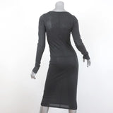 Raquel Allegra Long Sleeve Layering Dress Charcoal Cotton-Blend Size 1 available at CelebrityOwned.com img_5