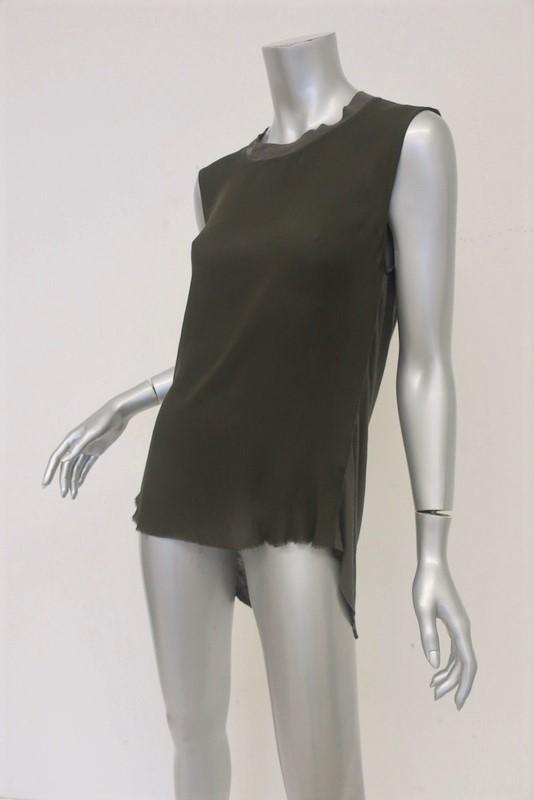Raquel Allegra Tank Top Dark Brown Silk &amp; Jersey Size 0 Sleeveless Muscle Tee available at CelebrityOwned.com img_2