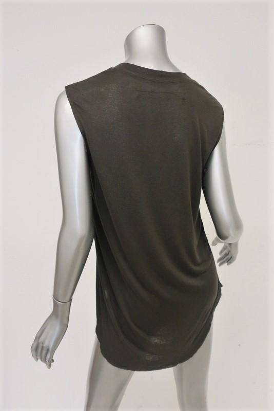 Raquel Allegra Tank Top Dark Brown Silk &amp; Jersey Size 0 Sleeveless Muscle Tee available at CelebrityOwned.com img_3