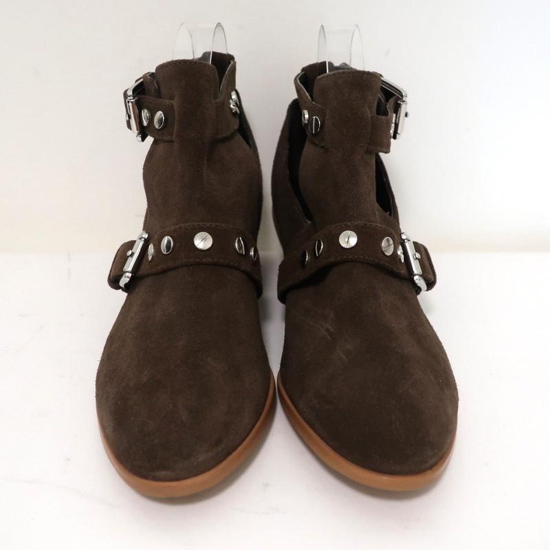 Rebecca Minkoff Abigail Buckle Booties Brown Suede Size 9 Cutout Ankle Boots available at CelebrityOwned.com img_4