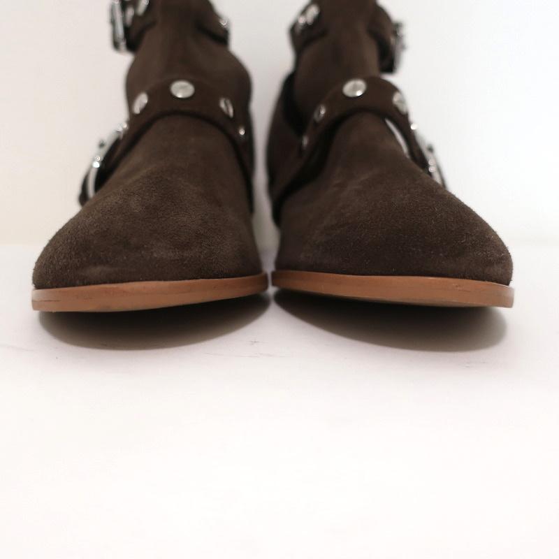 Rebecca Minkoff Abigail Buckle Booties Brown Suede Size 9 Cutout Ankle Boots available at CelebrityOwned.com img_5