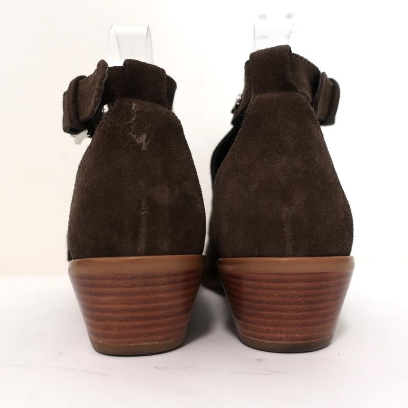 Rebecca Minkoff Abigail Buckle Booties Brown Suede Size 9 Cutout Ankle Boots available at CelebrityOwned.com img_8