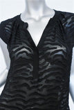 Rebecca Taylor Blouse Black Tiger Fil Coupe Size 0 Cap Sleeve Top available at CelebrityOwned.com img_3