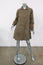 Rebecca Taylor Coat Brown Stretch Cotton Size 4 Button-Front Belted Jacket