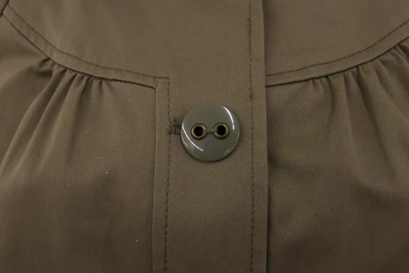 Rebecca Taylor Coat Brown Stretch Cotton Size 4 Button-Front Belted Jacket available at CelebrityOwned.com img_6