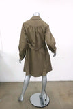 Rebecca Taylor Coat Brown Stretch Cotton Size 4 Button-Front Belted Jacket available at CelebrityOwned.com img_7