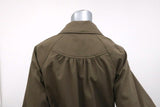 Rebecca Taylor Coat Brown Stretch Cotton Size 4 Button-Front Belted Jacket available at CelebrityOwned.com img_8