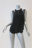 Rebecca Taylor Cutout Shoulder Tank Top Black Crystal-Embellished Silk Size 0 available at CelebrityOwned.com img_1